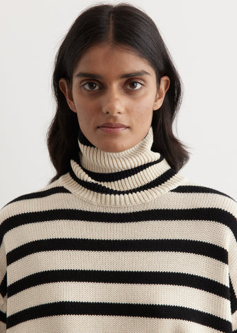 Signature Stripe Turtleneck Sweater