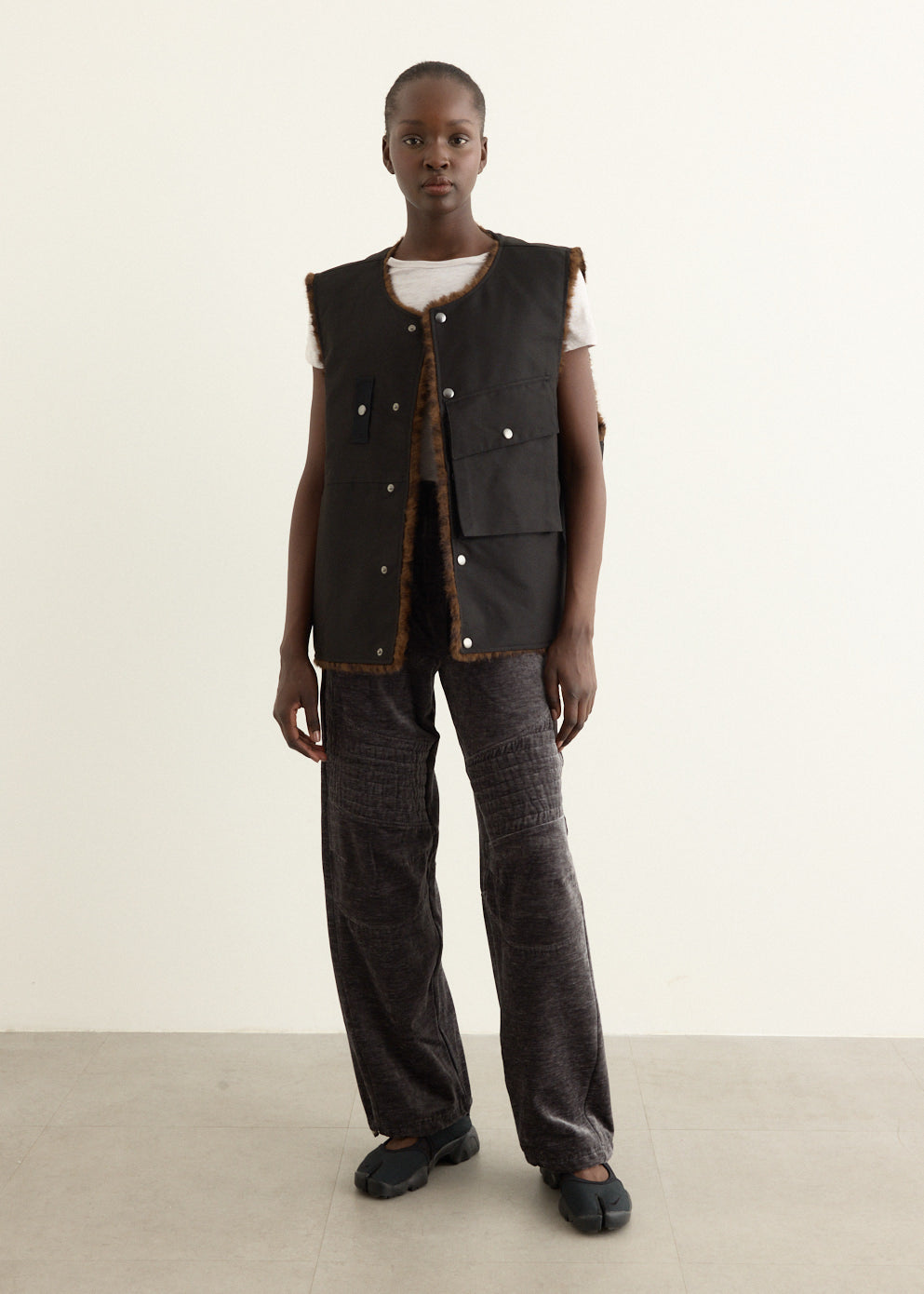 Collarless Pocket Vest