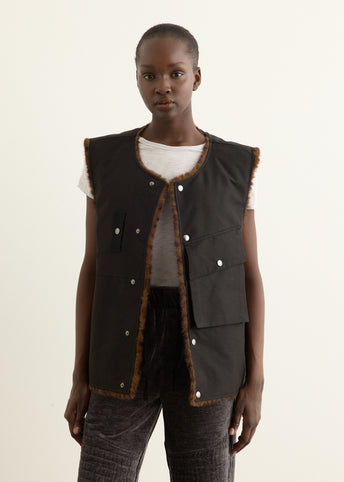 Collarless Pocket Vest