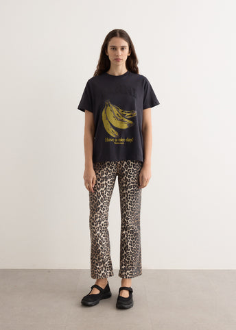 Basic Cotton Jersey Banana Relaxed T-Shirt