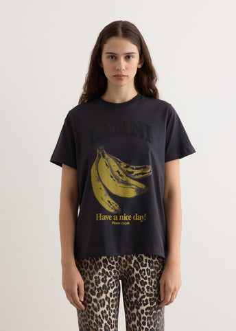 Basic Cotton Jersey Banana Relaxed T-Shirt