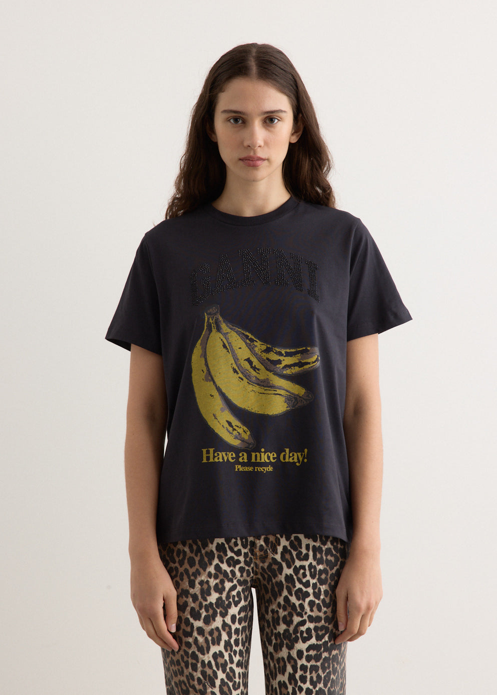 Basic Cotton Jersey Banana Relaxed T-Shirt