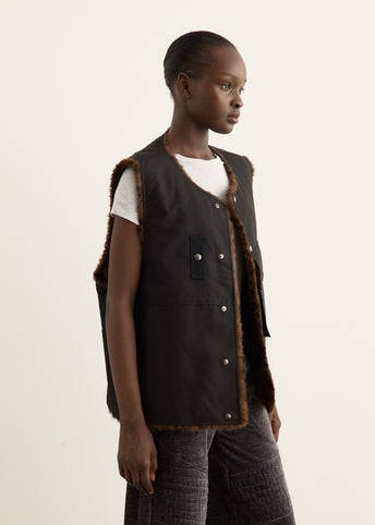Collarless Pocket Vest