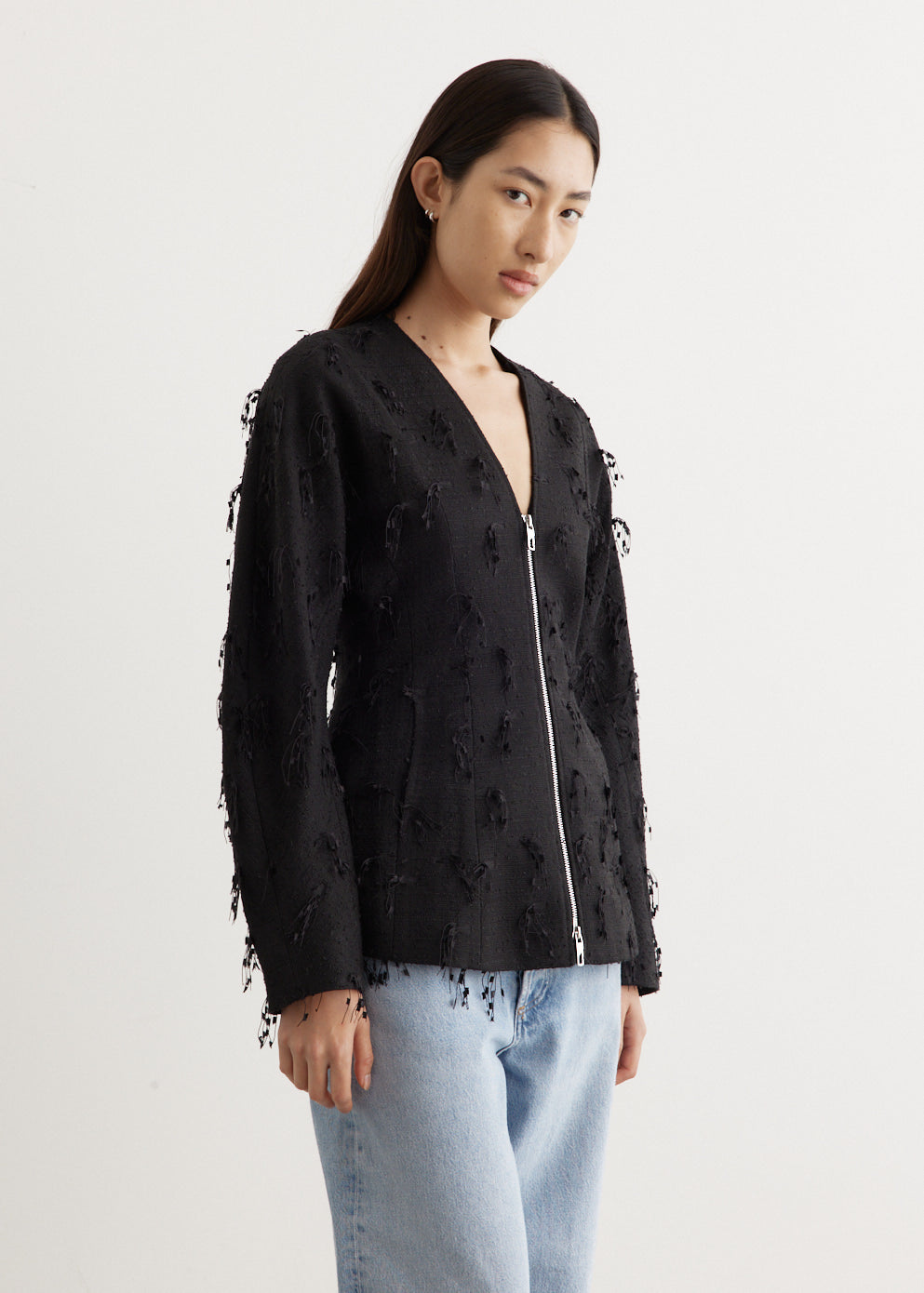 めぎ！Louren tweed puffsleeve blouson めぎ様専用！Louren tweed puffsleeve blouson