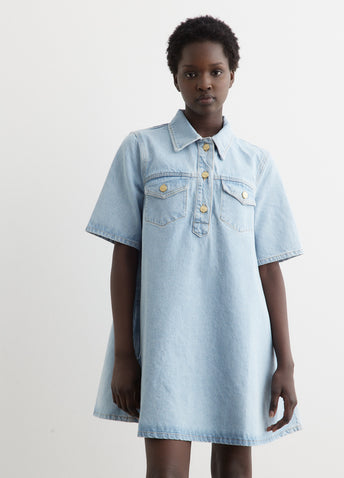 Cutline Denim Mini Dress