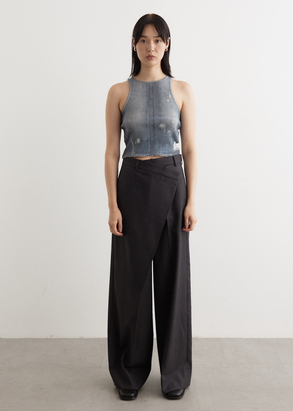 Acne Studios - Elaia Denim Trompe L´Oeil Top - Tshirt,All Products : American Fashion Style Bags On Sale Acne Studios - Elaia Denim Trompe L´Oeil Top - Tshirt,All Products : American Fashion Style Bags On Sale