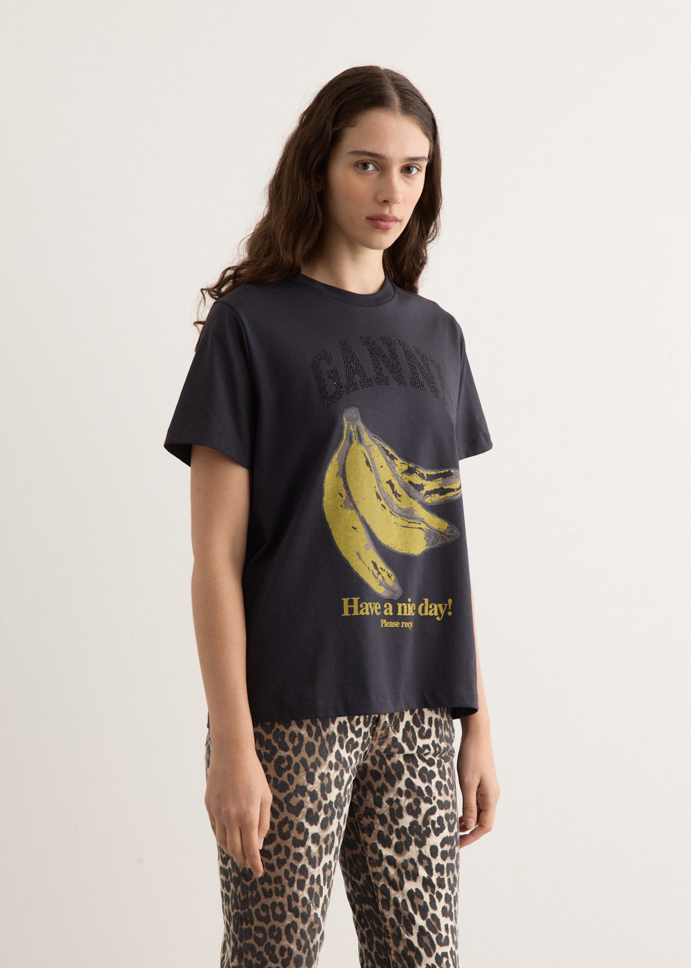Basic Cotton Jersey Banana Relaxed T-Shirt
