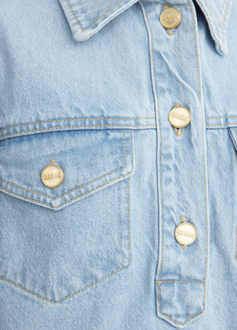 Cutline Denim Mini Dress