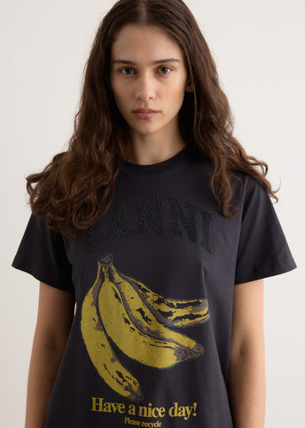 Basic Cotton Jersey Banana Relaxed T-Shirt