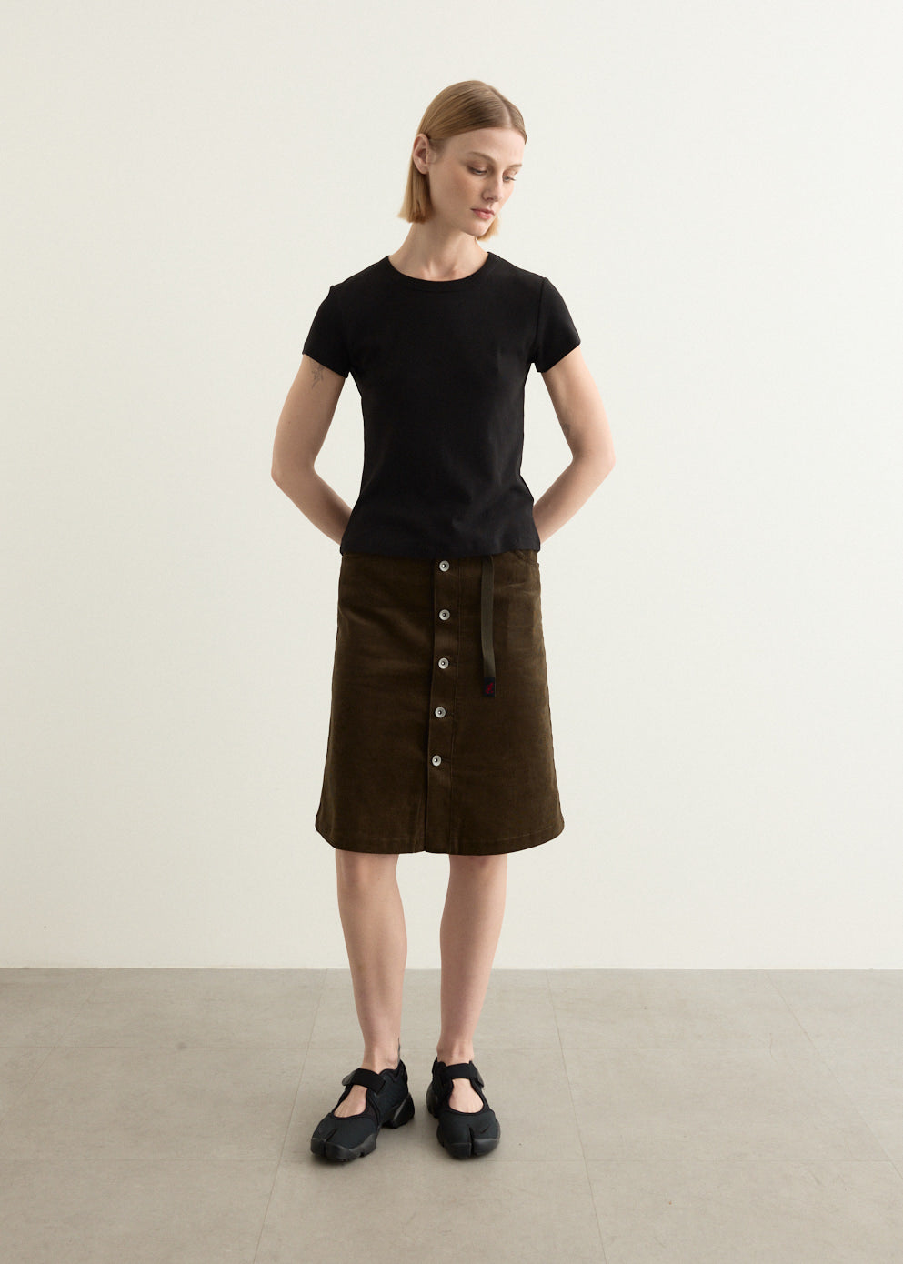 Buttoned Down Midi Skirt