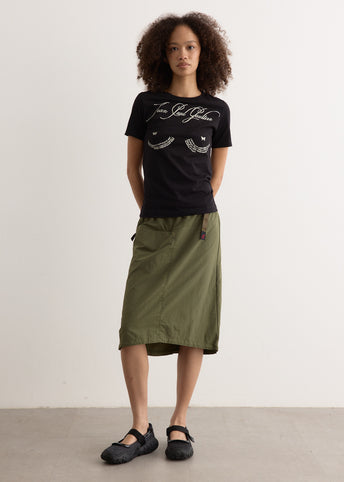 Nylon Packable Midi Skirt