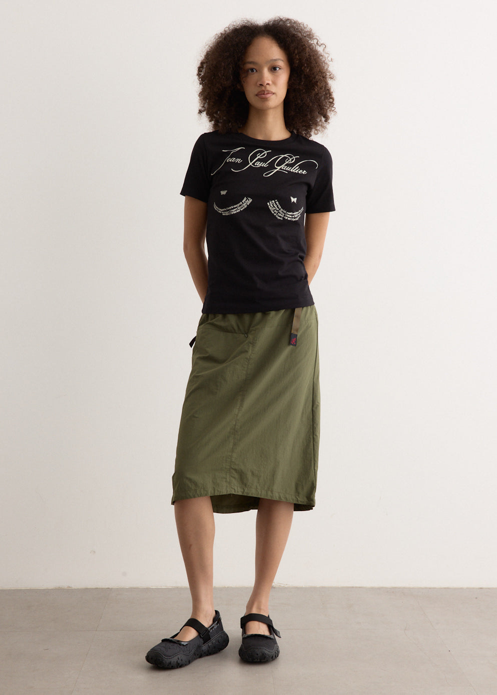 Nylon Packable Midi Skirt