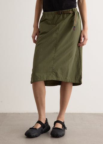 Nylon Packable Midi Skirt