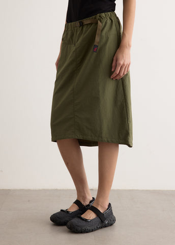 Nylon Packable Midi Skirt