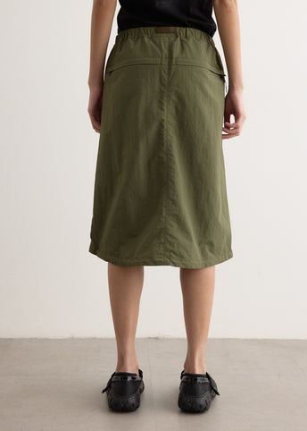 Nylon Packable Midi Skirt