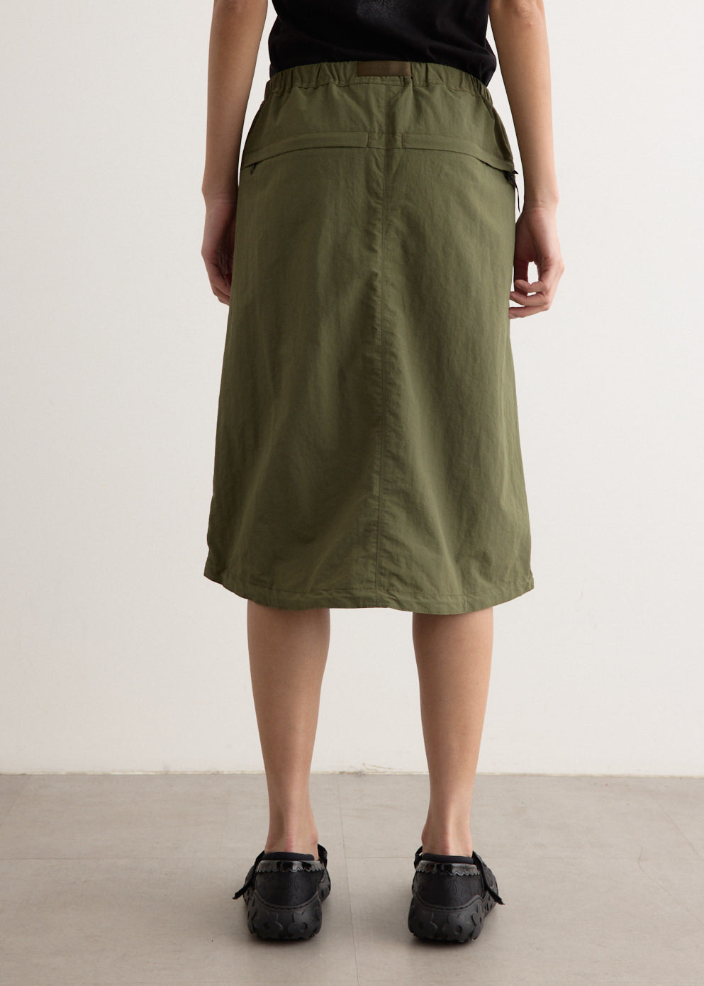 Nylon Packable Midi Skirt