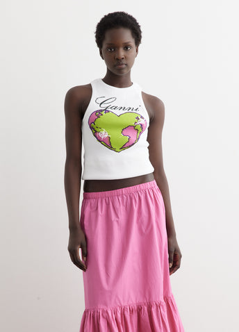 Graphic Rib Heart Tank Top