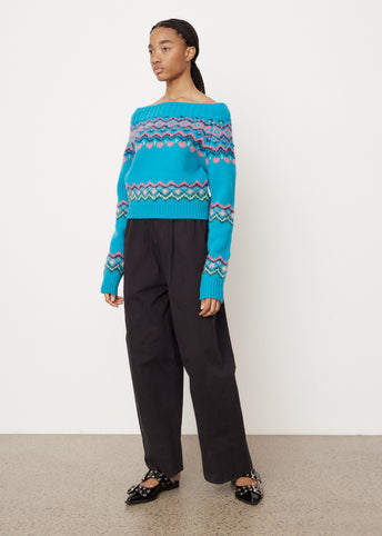 Tako Nordic Off-Shoulder Knit Top