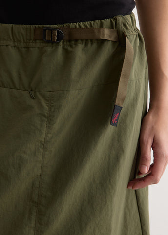 Nylon Packable Midi Skirt