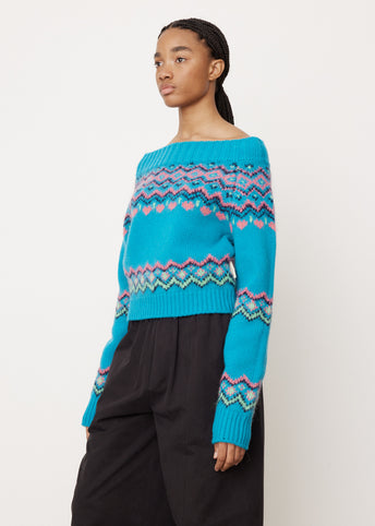 Tako Nordic Off-Shoulder Knit Top