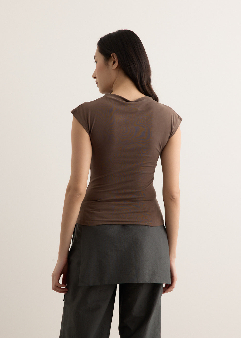 Agent Cap Sleeve Gathered Top