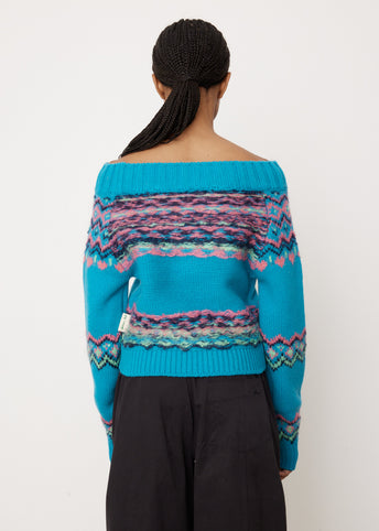 Tako Nordic Off-Shoulder Knit Top