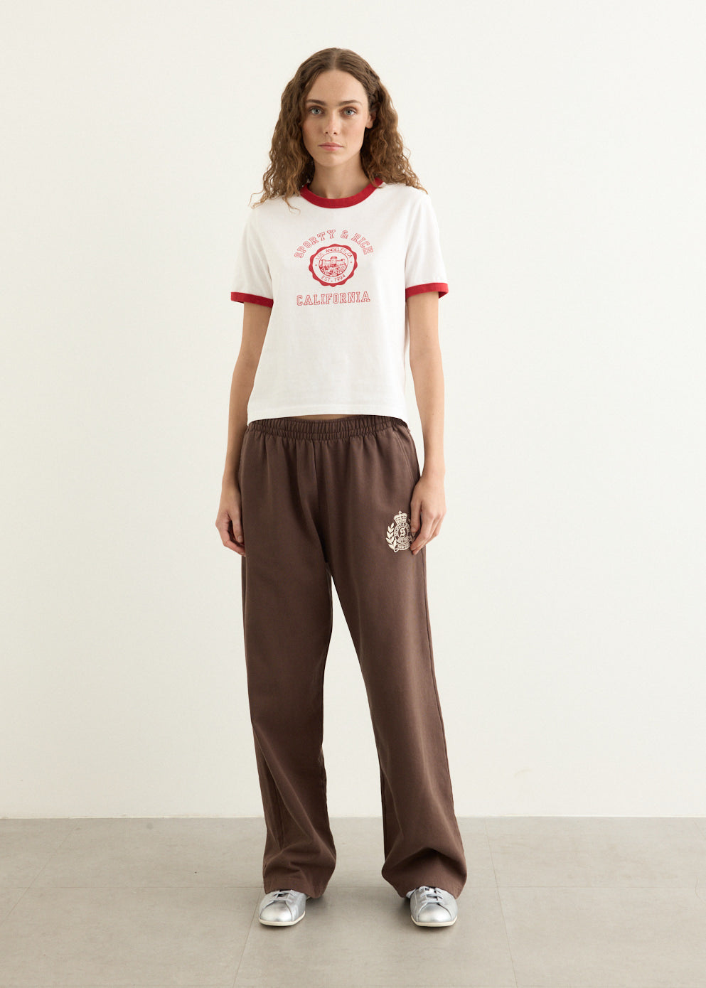 NY Crest Embroidered Wide Sweatpants