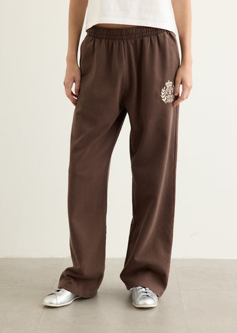 NY Crest Embroidered Wide Sweatpants