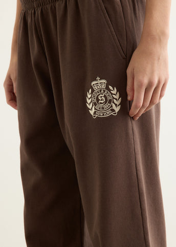 NY Crest Embroidered Wide Sweatpants