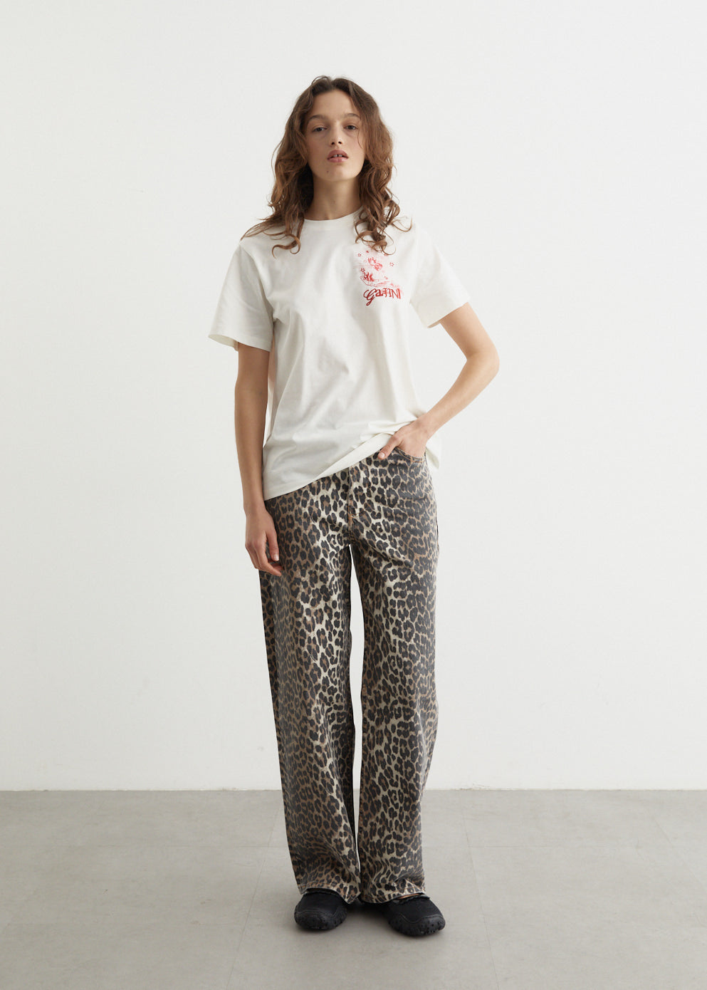 Ganni Leopard Print Izey Jeans Jean Clothing1