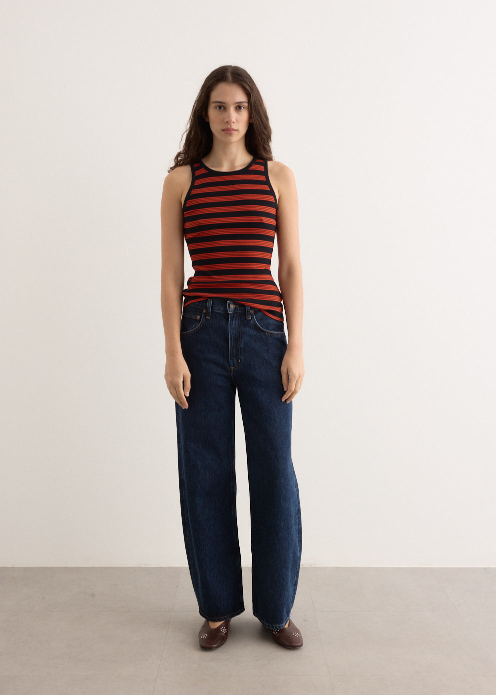 Soft Cotton Rib Striped Tank Top