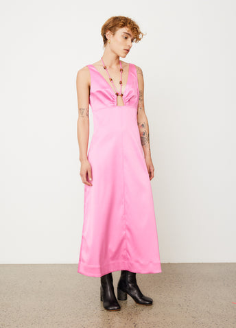 Double Satin Halter-Neck Dress