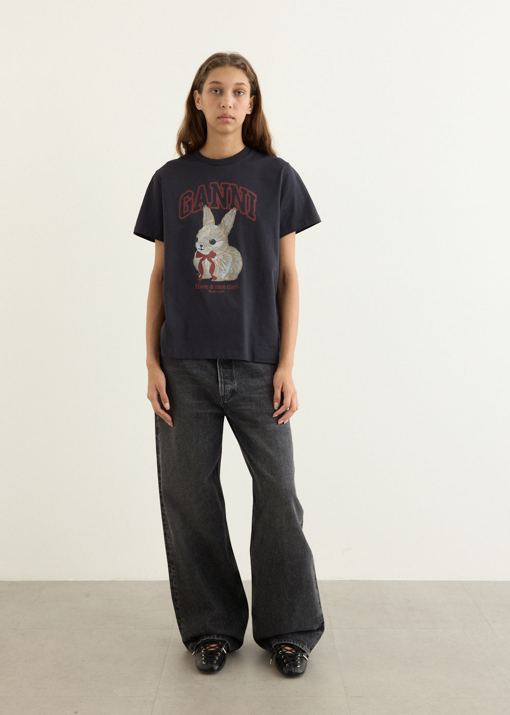 Basic Cotton Jersey Bunny Relaxed T-shirt