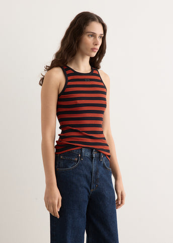 Soft Cotton Rib Striped Tank Top