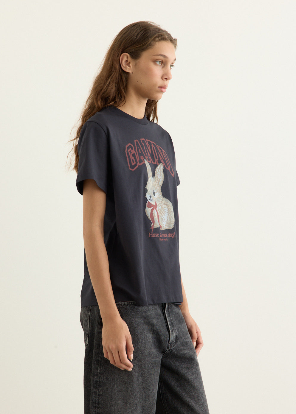Basic Cotton Jersey Bunny Relaxed T-shirt