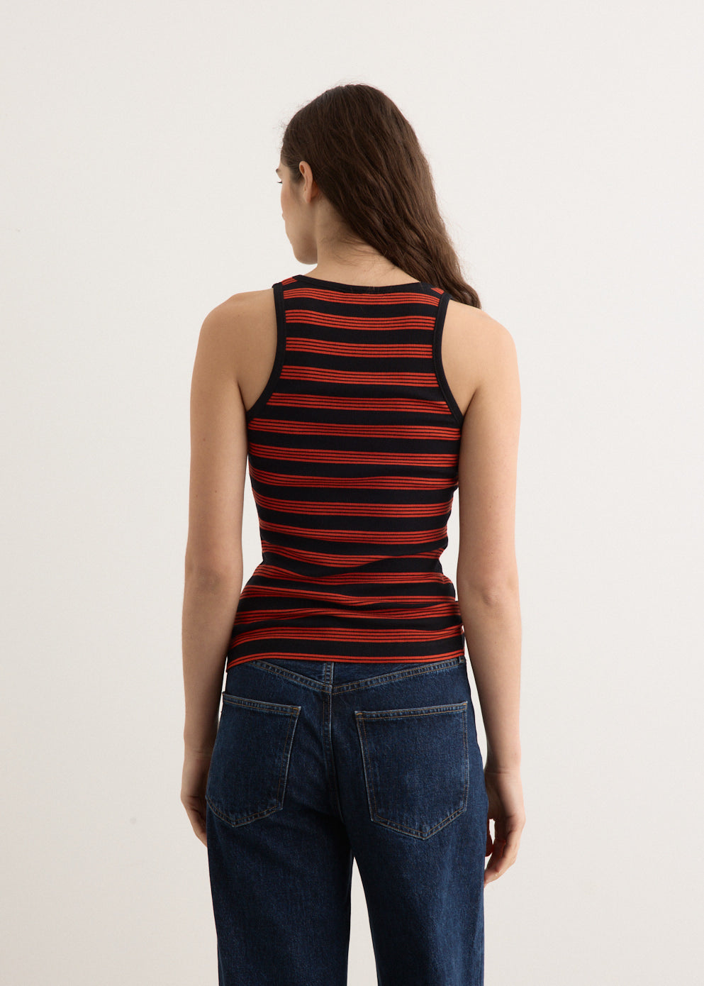 Soft Cotton Rib Striped Tank Top