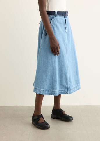 Women's Flared Denim Maxi Skirt