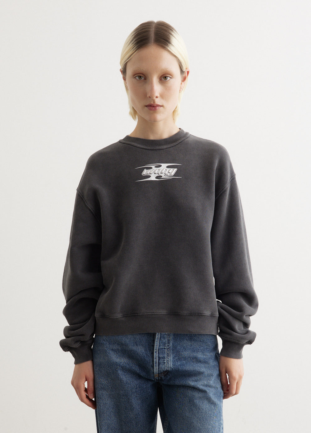 Alexander Wang - Crewneck Sweatshirt With Blade Logo - Sweater,All Products : American Fashion Style Bags On Sale Alexander Wang - Crewneck Sweatshirt With Blade Logo - Sweater,All Products : American Fashion Style Bags On Sale