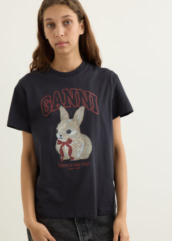 Basic Cotton Jersey Bunny Relaxed T-shirt