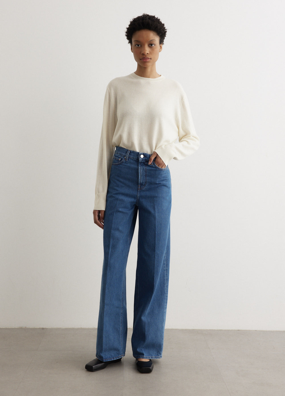 Wide Leg Denim Jeans 32"