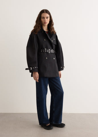 Heavy Twill Midi Trench Coat