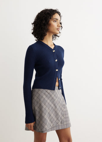 Mini Ribbed Merino Cardigan