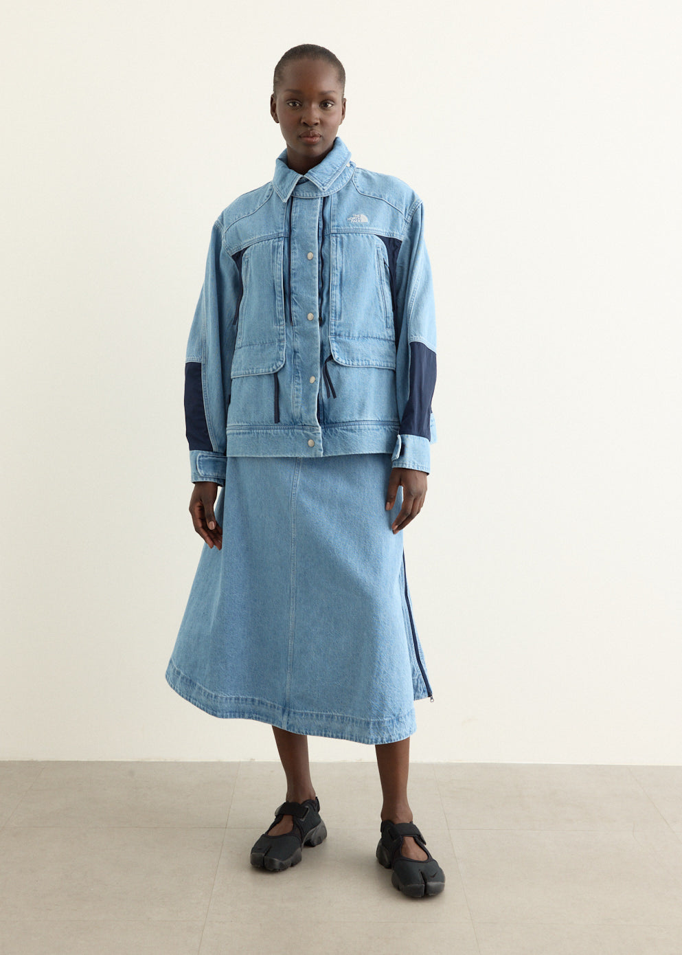 Women's Flared Denim Maxi Skirt