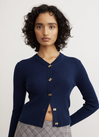 Mini Ribbed Merino Cardigan