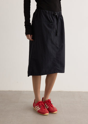 Nylon Packable Midi Skirt