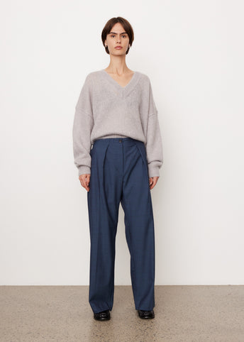 V-Neck Mohair Boxy Knit Sweater