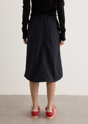 Nylon Packable Midi Skirt