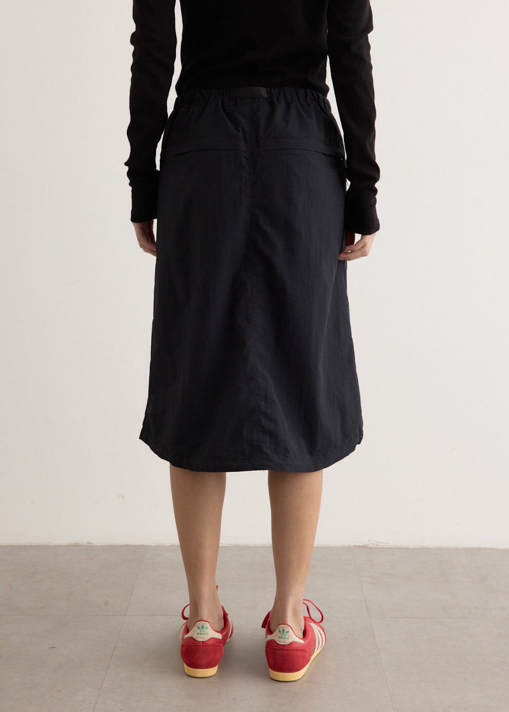 Nylon Packable Midi Skirt