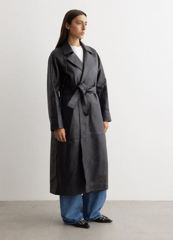 Bridges Leather Trench Coat