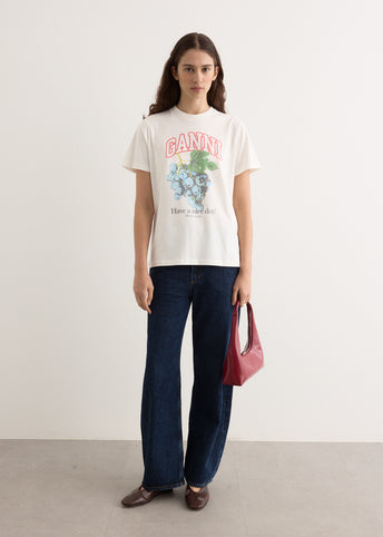 Basic Cotton Jersey Grapes Relaxed T-Shirt